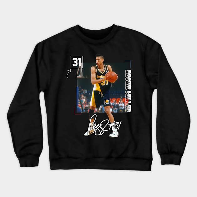 Reggie Miller Choke Sign Basketball Legend Signature Vintage Retro 80s 90s Bootleg Rap Style Crewneck Sweatshirt by CarDE